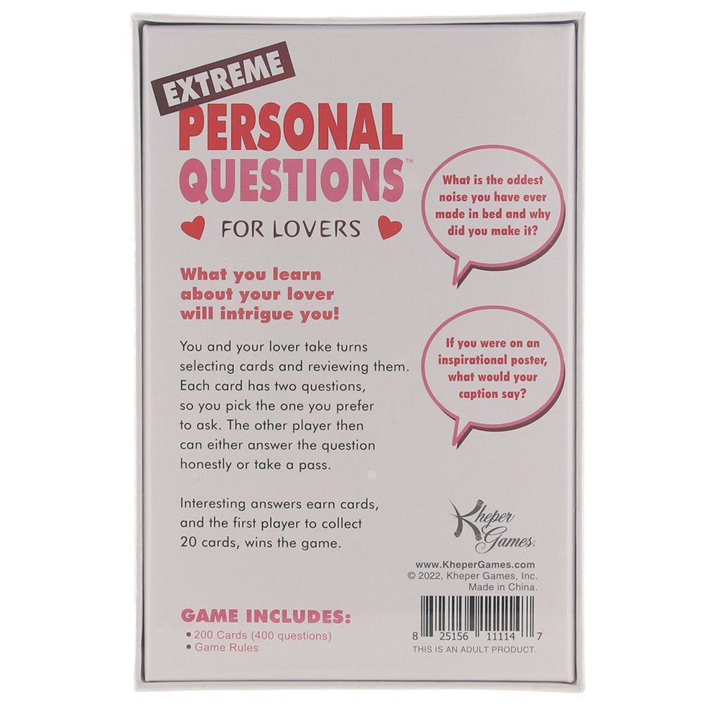 Extreme Personal Questions for Lovers