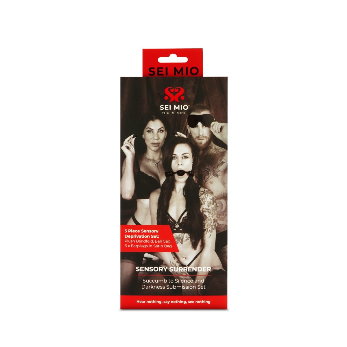 SEI MIO - Sensory Surrender - Blindfold, Gag and Earplug Kit