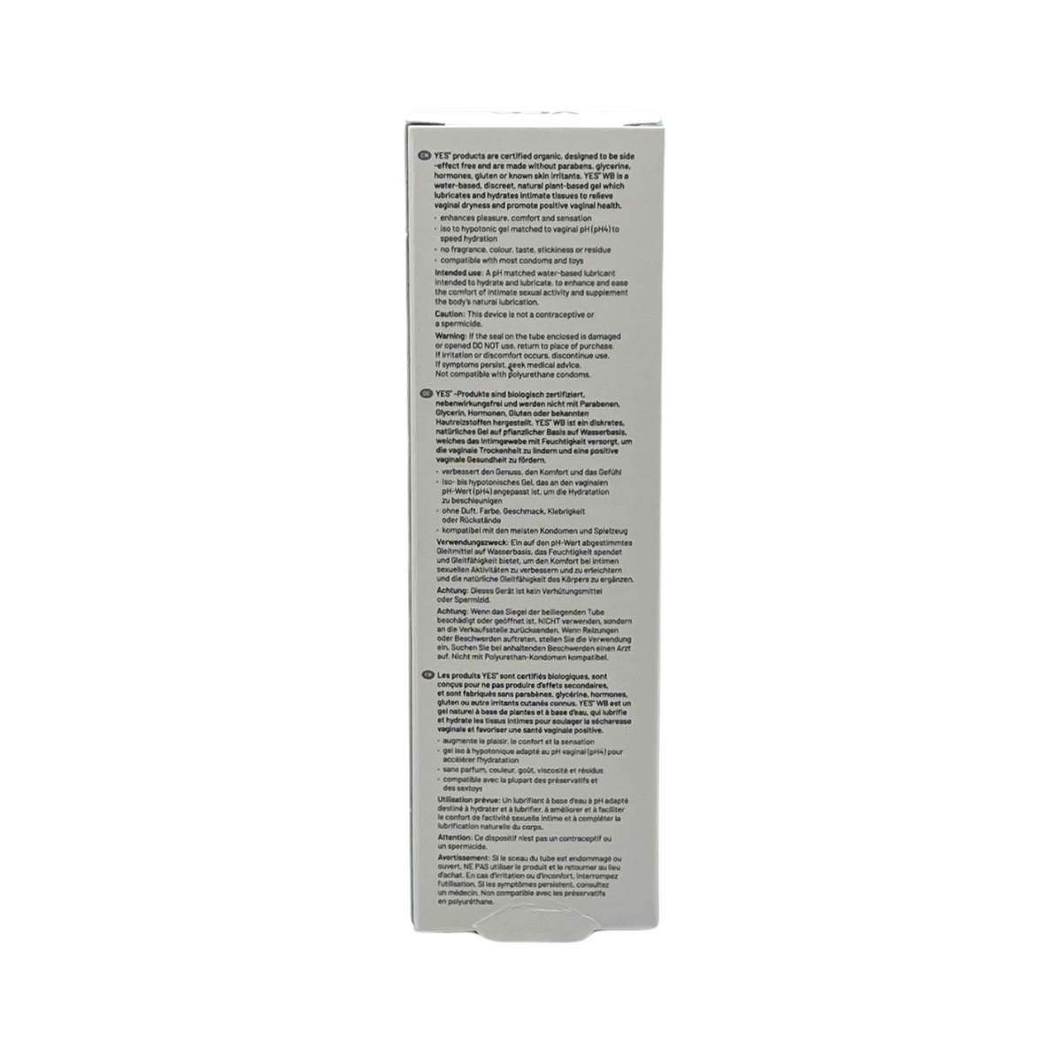 YES WB Water Based Organic Lubricant