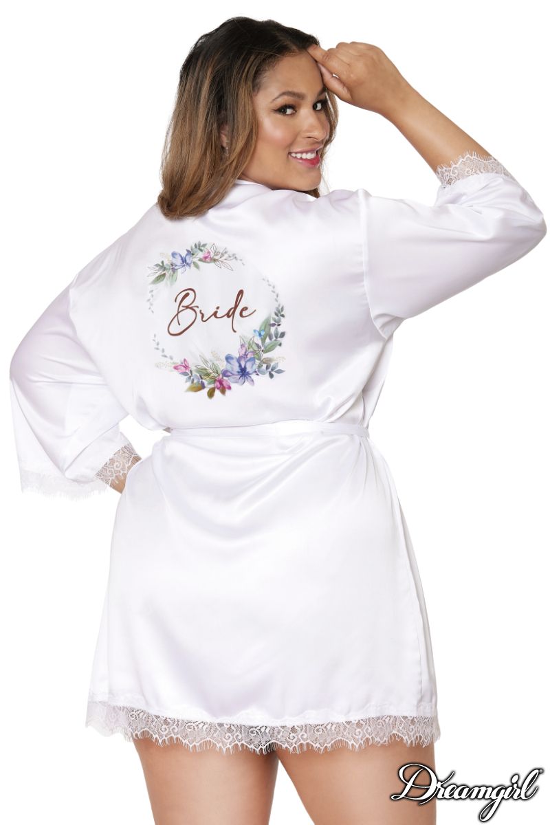 White Satin Bride Robe