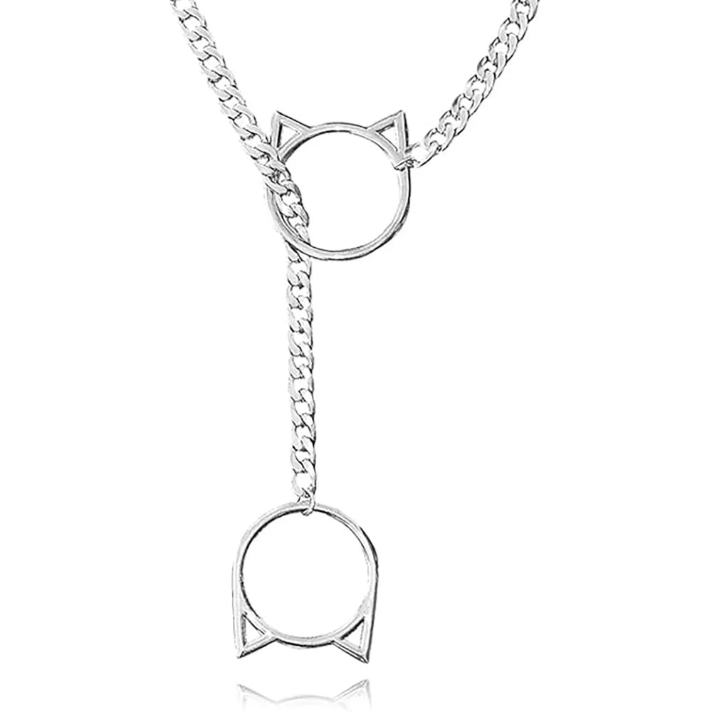 Cat O-Ring Slip Choker Chain (Silver)