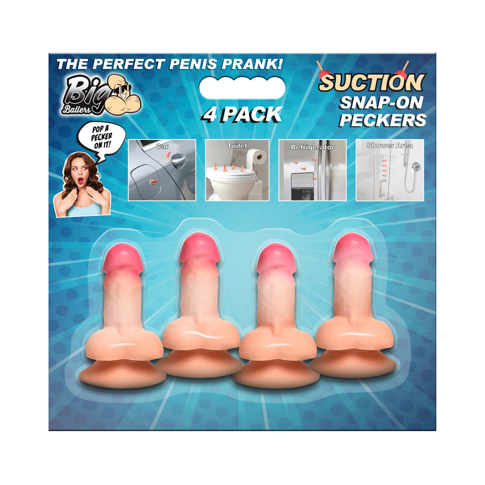 Suction Snap-On Peckers - 4 pk