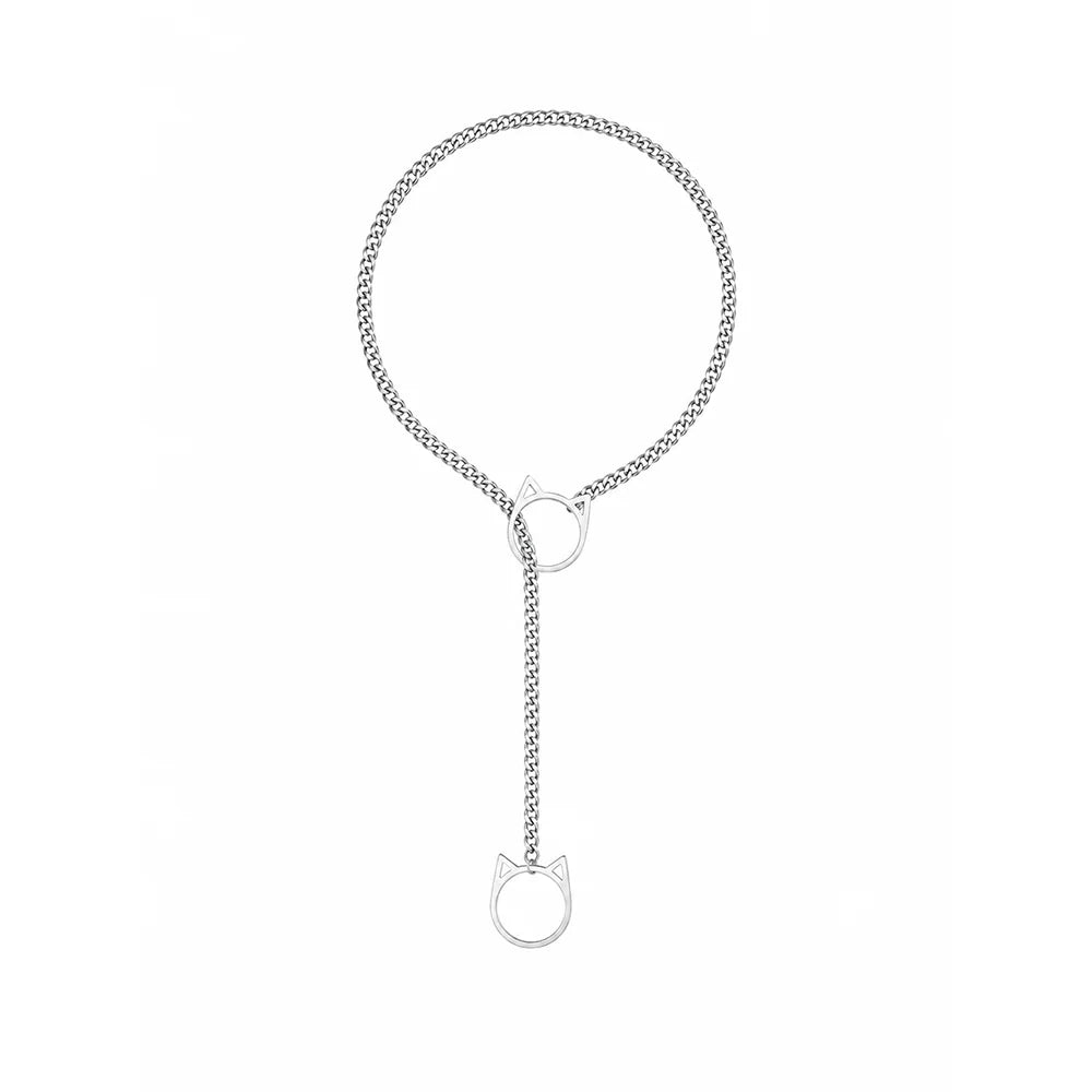 Cat O-Ring Slip Choker Chain (Silver)
