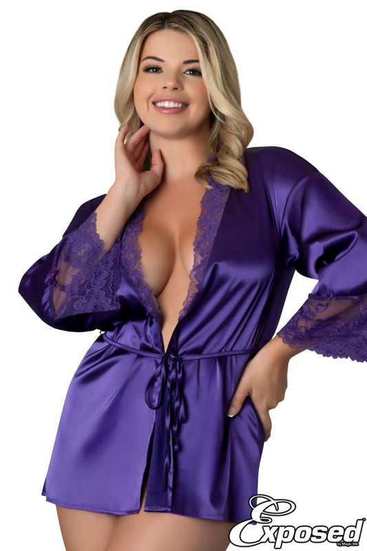 Satin Petals Robe