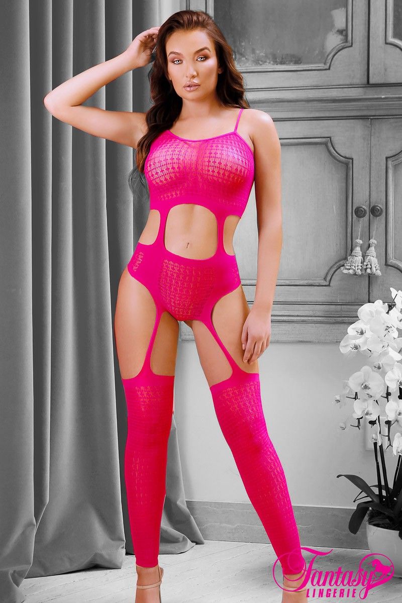 Pink Cutout Bodystocking