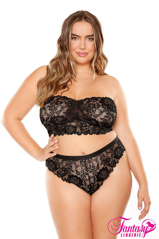 Floral Lace Bandeau Set
