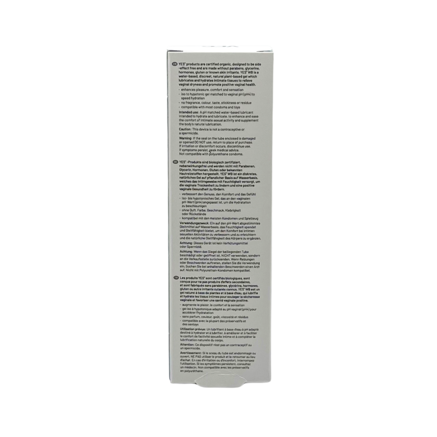 YES WB Water Based Organic Lubricant